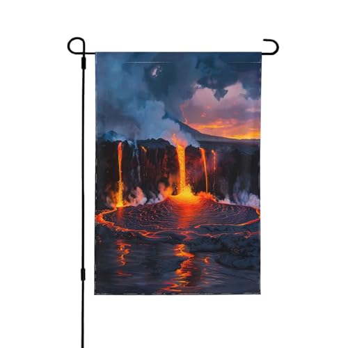 Drapeau de jardin volcan double face en polyester haute densité pour extérieur - 2