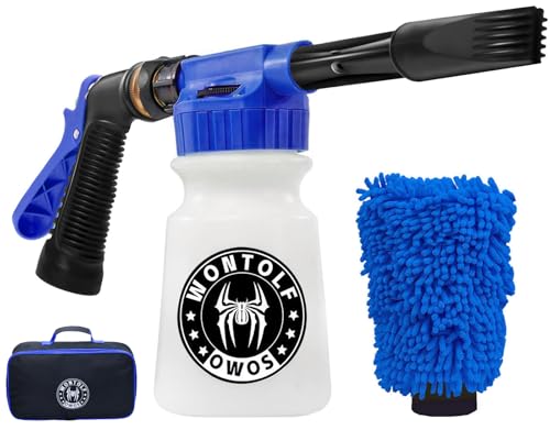 Stemni Car Wash Foam Gun Foam Sprayer - Foam Cannon Garden Hose- Car Wash Kit - Snow Foam Blaster with Microfiber Wash Mitt + Storage Bag - Car Accessories for Men