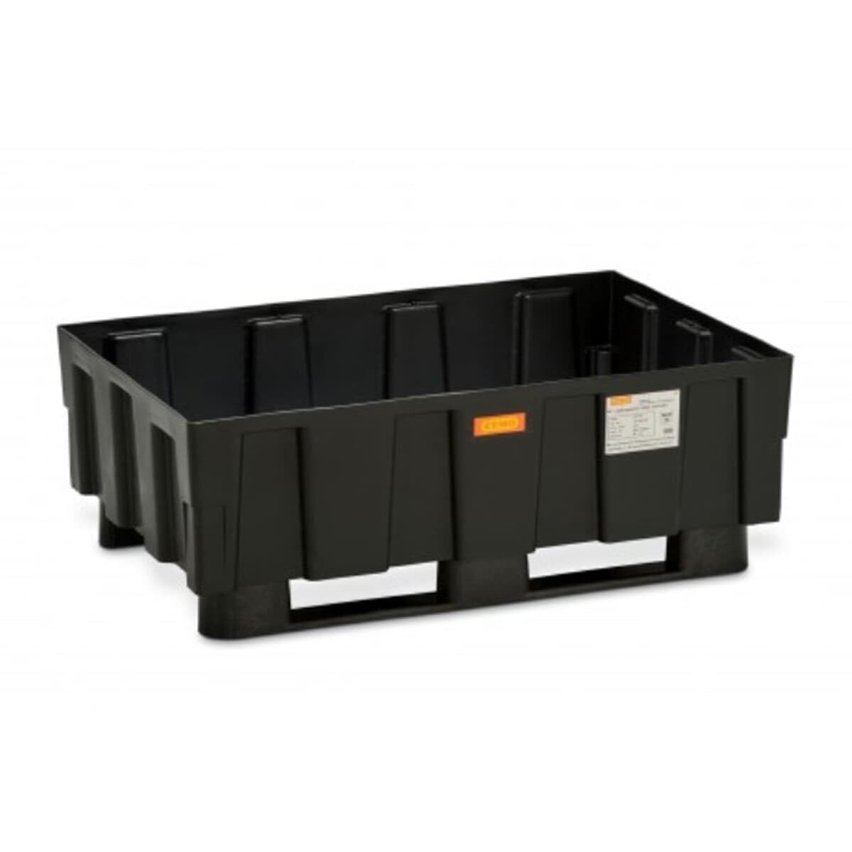 CEMO 8282 PE-Auffangwanne mit 2 Kufen, schwarz, 250 L