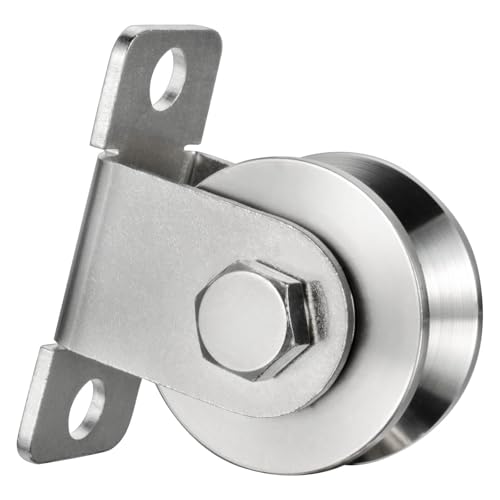 KCNOFNC Polea con 2 rodamientos de bolas, poleas tipo V para cuerdas de 12 mm, cable de acero, capacidad de carga de 500 kg | 1 pieza