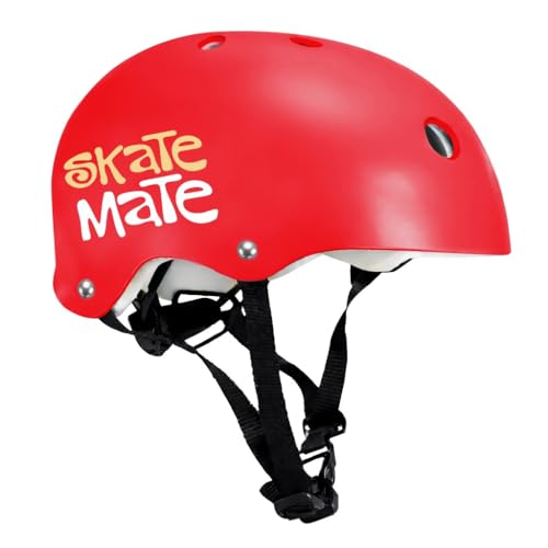 Image of Jaspo Skate Mate Protective Skating Kit for Kids - Helmet with Adjuster, Knee Elbow Pads & Wrist Guards, Safety Gear Set for Skating, Cycling & Skateboarding (Red, Medium)