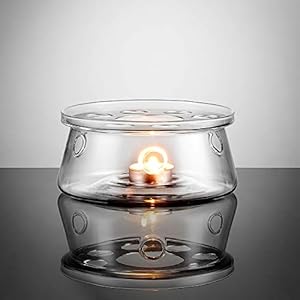 ecooe Stövchen Theewarmer van glas, theelicht en theepot zijn niet inbegrepen