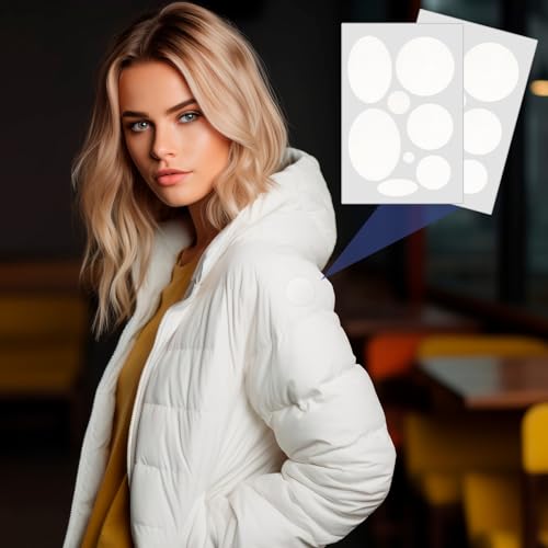 SmallCat 16 peças de remendos brancos de reparo de jaqueta, adesivos de nylon autoadesivos, adesivos