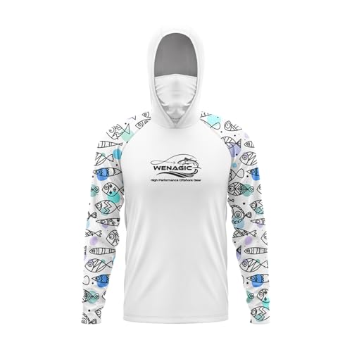 UPF 50 Fishing Hoodie Shirt Sun Protection Fishing Clothing for Men Long Sleeve Breathable Hiking Shirt