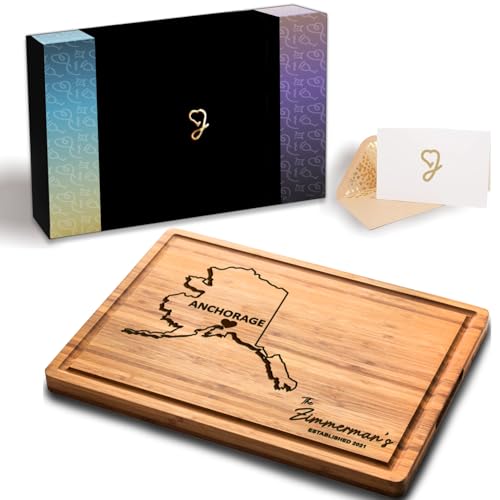 Alaska Cutting Board Custom Housewarming Gift, State Alaska Themed Gifts, Housewarming Gift, Wooden Personalized Gifts & Souvenirs, Alaskan Bamboo Gifts