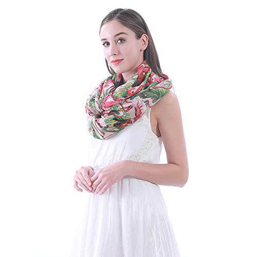 Lina & Lily Vintage 1950s Flamingo Print Women's Infinity Scarf Lightweight3