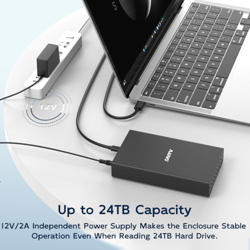 Image of MAIWO Hard Drive Enclosure for 2.5 3.5 inch SATA HDD SSD Aluminum, USB3.1 GEN2x1 10Gbps with UASP, 24TB Capacity, USB-C to External Hard Disk Adapter Reader Case