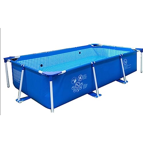 Piscina, Piscina al Aire Libre de Marco Rectangular por Encima del Suelo, Piscinas Familiares para Patio, jardín, césped, Fiesta acuática de Verano (Color : Azul, Tamaño : 260x160x65cm)