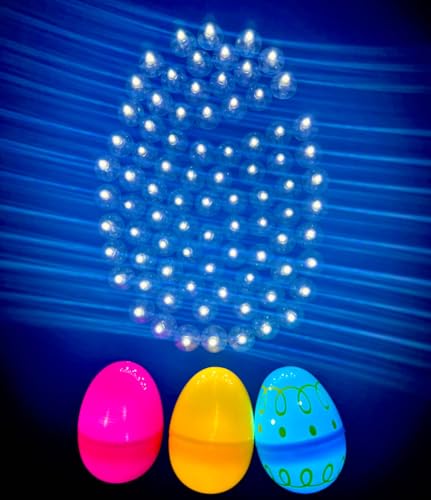 GiftExpress Mini LED Lights White - 100 Pieces 48+ Hours of Cool White Glow Lights for Balloons Easter Egg, Xmas Decor. Dance Party Waterproof Bright Light Up Ball for Night Decor.