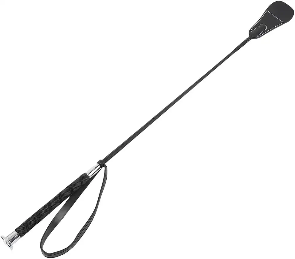 Chicote equestre de 68 cm, chicote de adestramento de cavalo com alça de pulso de borracha para cavalos