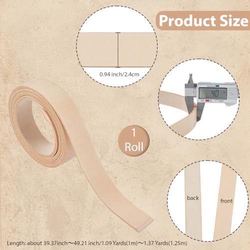 39.37 to 49.21 Inch Female Leisure DIY Belt 0.94 Inch Full Grain Strip Strap Waistband Unfinished Cowhide Leather Belt Soloid Color Genuine Leather Strap for Men Women Outfits Crafting2
