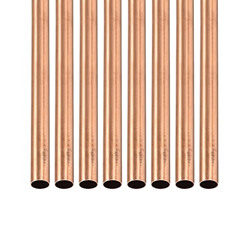 DTGN 7mm x 0.2mm x 300mm(ODxMuro TxL) Rame Tubo - 8pz - Buono per Macchinari Attrezzatura Fai-da-te Decorativa Cornice - Rotondo Metallo Tubazione