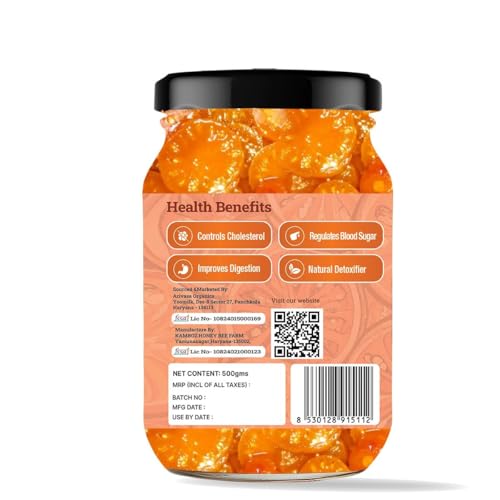 Image of Arivasa Organics Bael Murabba with Honey (500g) Natural & Fresh Wood Apple (Bel) Marmalade | Handmade Sweet Preserve - Supports Gut Health, Immunity & Overall Wellness (No Added Sugar, Artificial Preservatives or Flavors)
