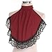 Jugaoge Elegant Fake Collar with Patchwork Lace Women's Detachable Neckline Accessory for Stage and Retro Fashion Burgundy One Size