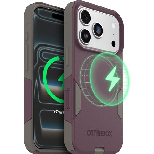 Image of OtterBox iPhone 17 Pro (Only) - Commuter Series Case - Built-in MagSafe - Thin, Dual-Layer, Pocket-Friendly, Port Cover - Purple-ish on Purpose