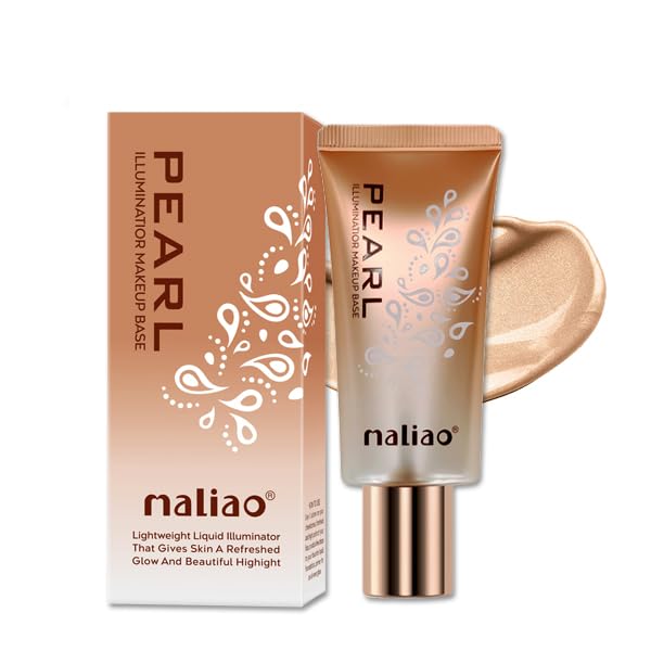 Image of Maliao Pearl Illuminator Makeup Base - Bright Pearl Color for Instant Skin Brightening (GOLDEN PINK) 40g