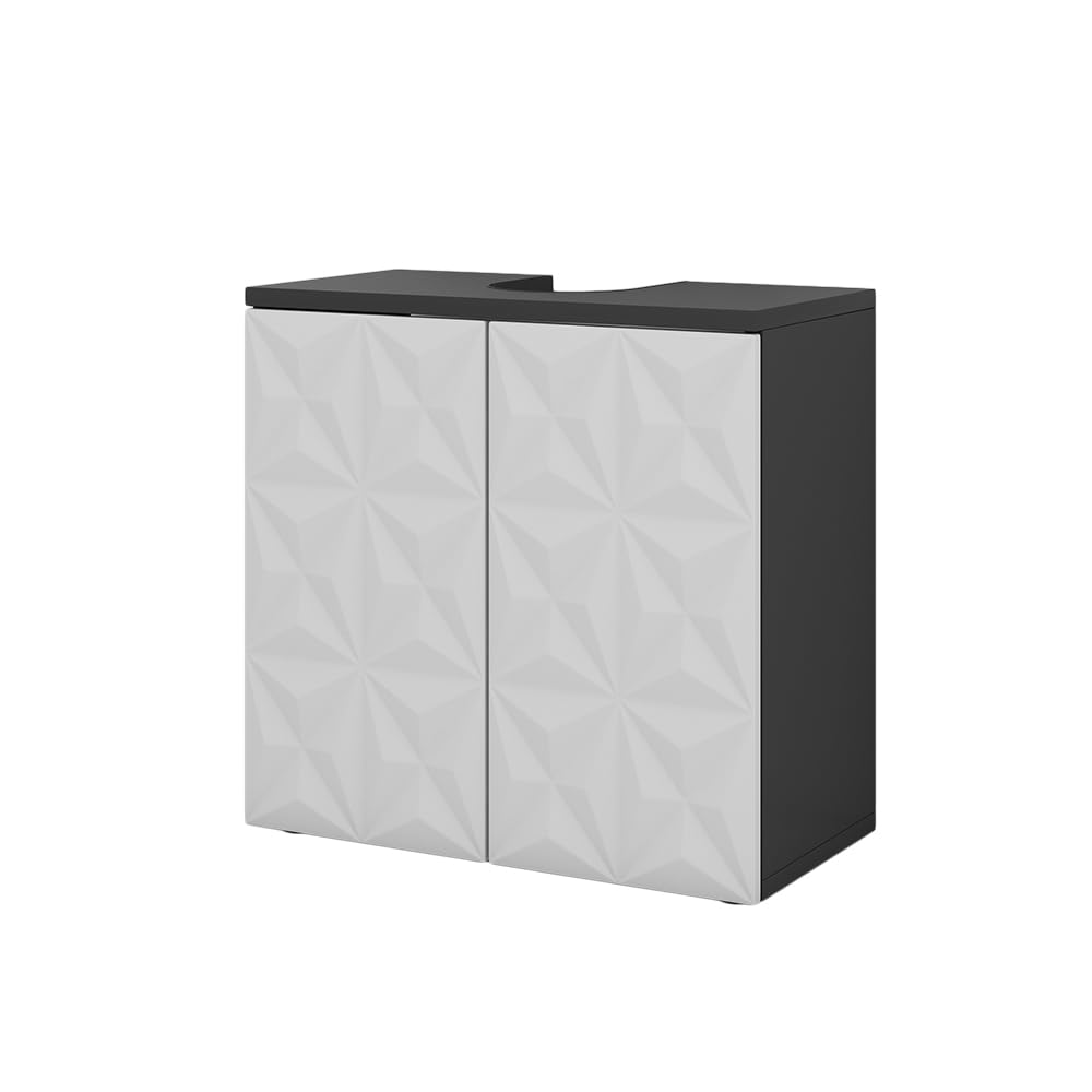 Vicco Waschbeckenunterschrank Edge, Schwarz, 60 x 57 cm
