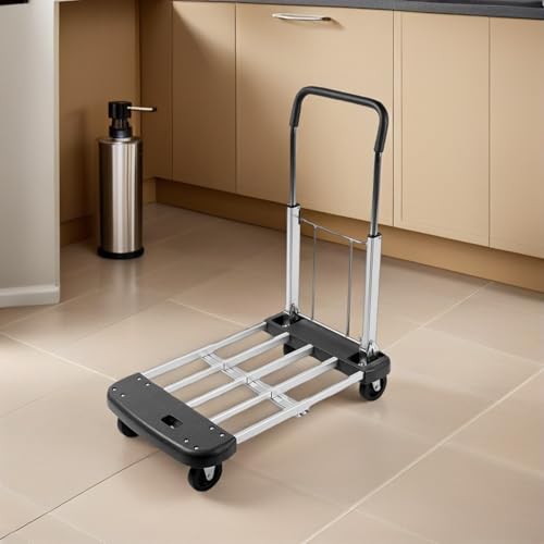 Carretilla de mano portátil y carro plegable de plataforma con chasis expandible 6