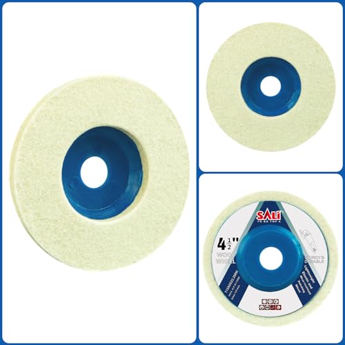 SALI 10 Pcs 4-1/2 Inch Wool Felt Polishing Wheel Disc Wool Polishing Wheel Disc for 4.5" Angle Grinder Felt Grinder Polishing Wheel for Metal, Marble Stone, Furniture, Car - Thumbnail 4