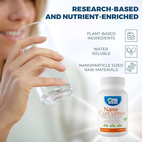 One Planet Nutrition Nano Curcumin 500 mg Veggie Capsules (120 Servings), Nano for High Absorption, Supports Anti-Inflammatory & Immune Health, Non-GMO, Vegan, Gluten-Free