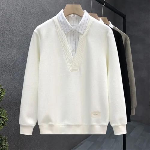Men's Fake Two-Piece All-Match Casual Sweatshirts Men's Shirt Collar Classic Top2
