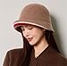 Women Warm Vintage Bucket Hats Fashion Fedora Cloche Cap Classic Felt Bowler Hat Outdoor Fall Winter Mocha