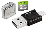 PNY 32GB microSD Card Elite 85MB/s, U1 with OTG Reader (P-OTGCR32GMSC3-GE)