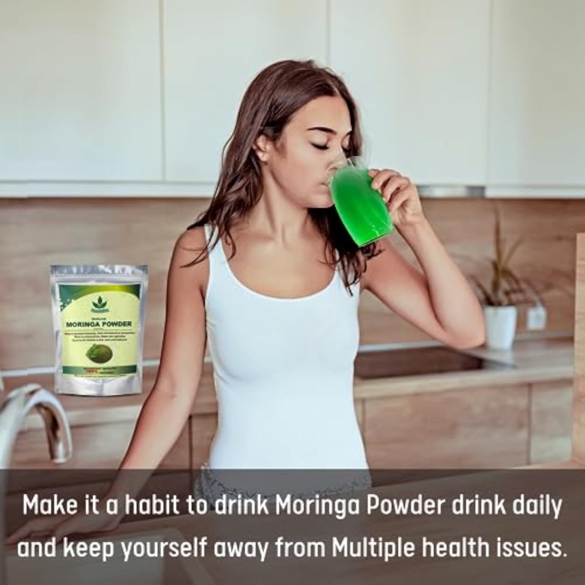 Organic Moringa Powder, Herbal Supplement for Health