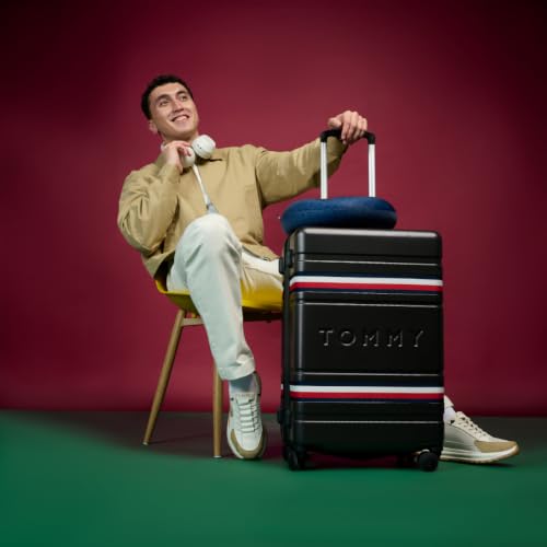 Image of Tommy Hilfiger Hard Luggage Set of 3 (Small, Mid and Large) Berlin - Grey | Check-in Trolley Bags with TSA Lock | 360 Spinner Wheels | Telescopic Handle | Hardshell PC Suitcase |Water Resistance