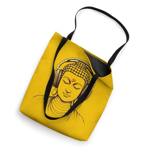 Bolsa tote para hombre con diseño de Buda usando audífonos, para gimnasio, yoga y meditación miniatura 2