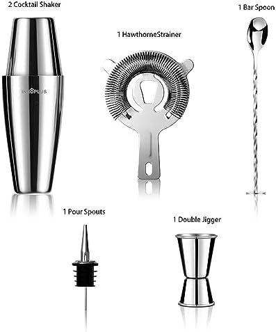 Cocktail Shaker, 27OZ Martini Shaker, Drink Shaker, Cocktail Shaker Set 6 Pcs,Boston Shaker, Bar Set, Cocktail Strainer, Bar tools, Bartender Kit, Stainless Steel Double Measuring Jigger, Mixing Spoon - Thumbnail 4