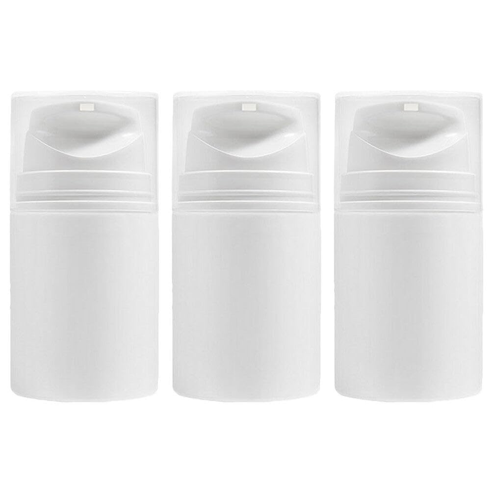 NALACAL Airless Pump Jars, 30ml Empty Travel Refillable Makeup Jar Acrylic Press Cosmetic Containers Leakproof Vacuum Face Cream Bottle for Travel Home（3pcs）