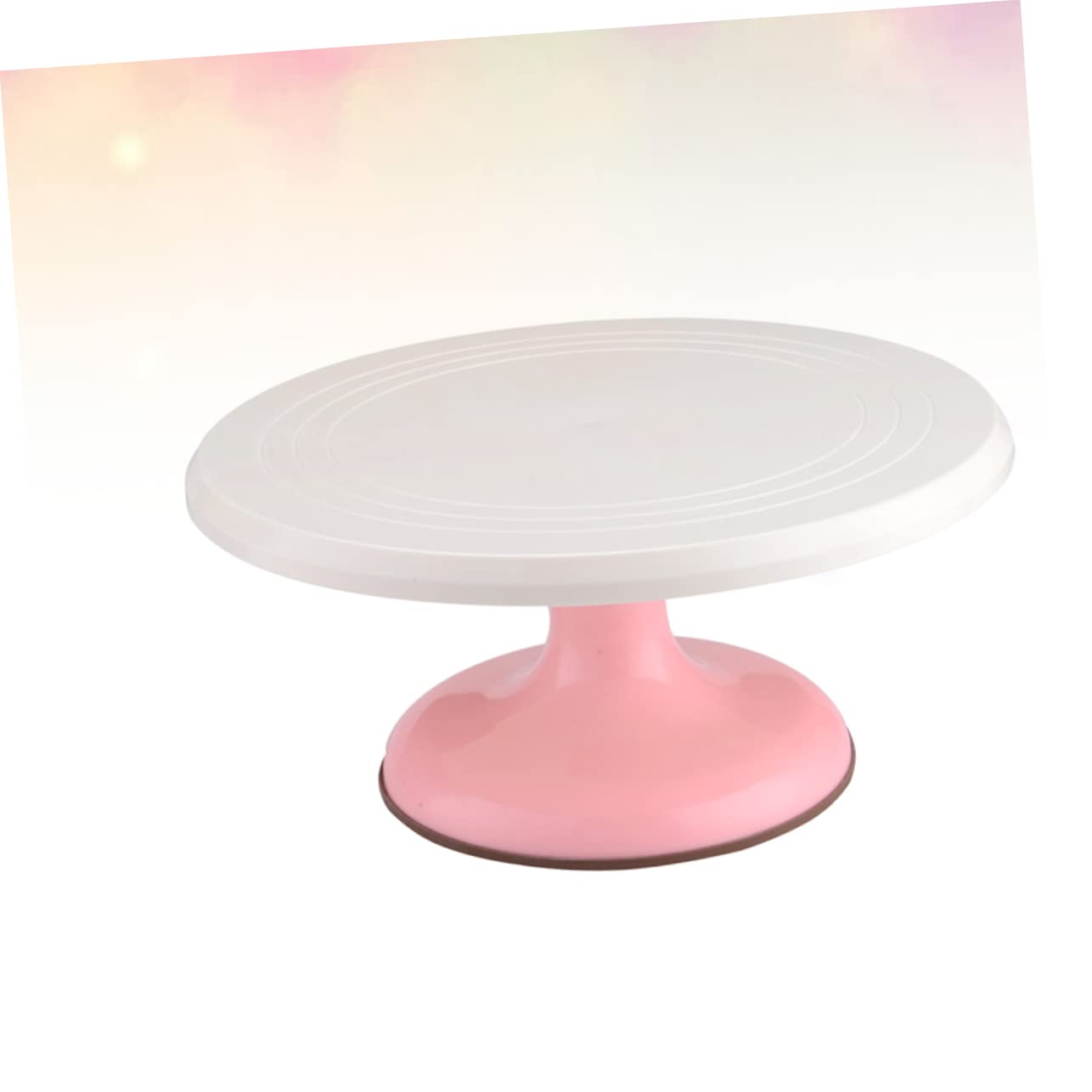 Mesa Giratoria Rosa para Tartas De Repostería Base Redonda con para Decorar Pasteles Soporte Manual para Montaje Exhibidor y Herramienta De Pastelería