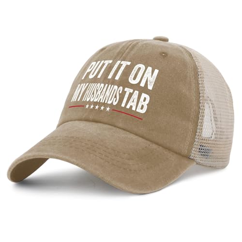 Image of Put It On My Husbands Tab Hat for Mens Funny Ball Cap Men AllBlack Ball Cap Vintage Unique Gifts for Cooks