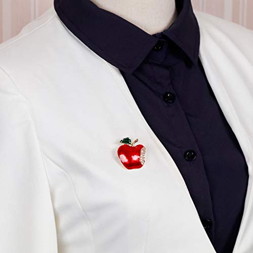 Image of New Year Christmas Apple Brooch Corsage Gift Rhinestone Banquet Scarf Pins Badge