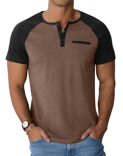 Image of Sailwind Men's Cotton Henley Short Sleeve Casual T-Shirts with Pocket