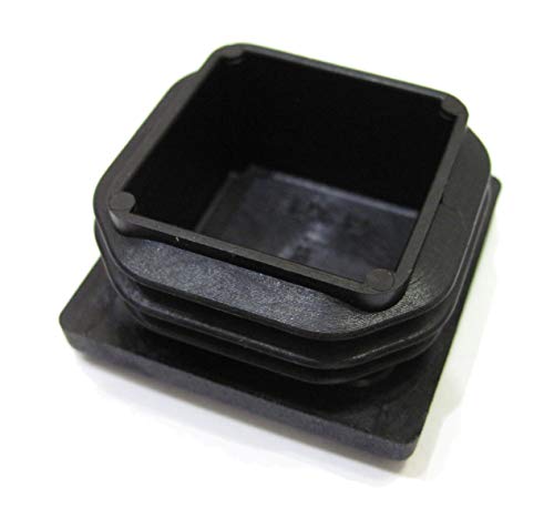 Image of 16pcs Pack: 1 1 /4 Inch Square Black Plastic End Cap (for Hole Side Size from 1 to 1 3 /16, Including 1 1 /8 inches), Furniture Finishing Plug
