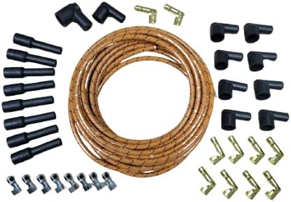 Spark Plug Wire Kit Set Vintage Wires v6 v8 Or Bk Rd DIY Universal Cloth Covered
