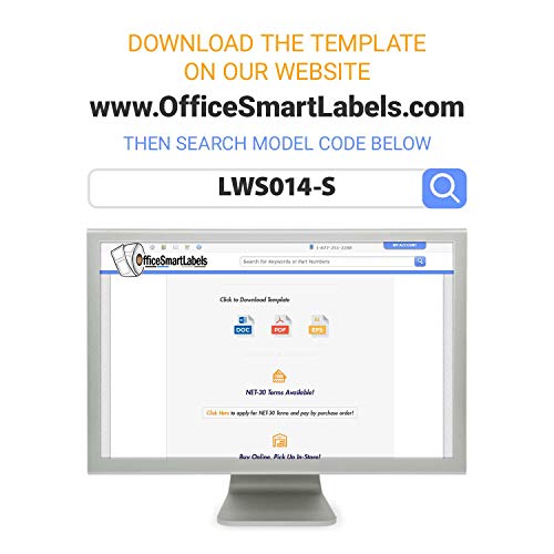 OfficeSmartLabels Rectangular 4 x 1-1/3 Address/Mailing Labels for Laser & Inkjet Printers, 4 x 1.33 Inch, 14 per Sheet, White, 2100 Labels, 150 Sheets