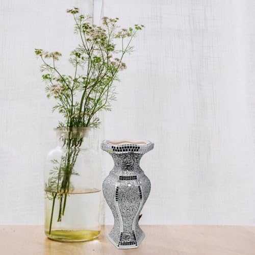 Vase en forme de diamant écrasé en céramique, cadeau design de 30 cm - 6