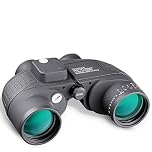 10x50 Jumelles Marines pour Adultes Jumelles avec Boussole Télémétrique étanche Remplie d'azote BAK4 FMC Porro Prism pour la Navigation Observation L'océan Noir