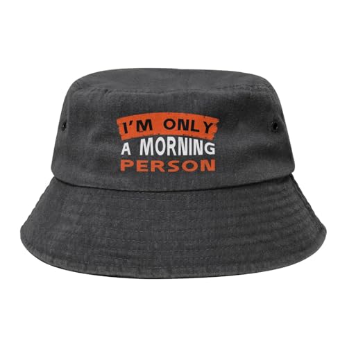 Qauirfe I'm Only A Morning Person Fashion Cowboy Denim Fisherman Hat Outdoor Fishing Cap Sun
