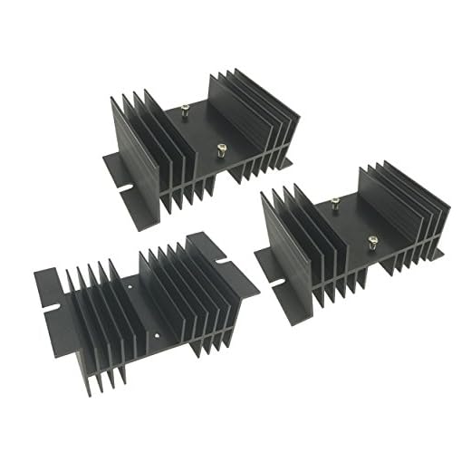 Saim Aluminum Heatsink Heat Dissipation Sink for Solid State Relay SSR Black 3 Pcs