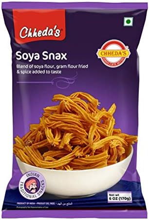 Chheda's Soya Snax - soya Sticks - Masala chakli - Long Spicy Muruku Sticks - Ready to Eat Snack - Indian Namkeen 170g (Pack of 3)