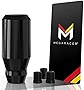 Mega Racer 8cm Black Aluminum Shift Knob - for Buttonless Automatic and 4, 5 and 6 Speed Manual Transmission Vehicles, Interior Automotive Replacement Parts, 1 Piece