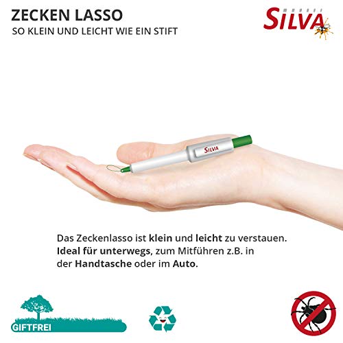 Silva® Zeckenlasso [SCHMERZFREI] - Zeckenschlinge zur sicheren & effektiven Zeckenentfernung - Giftfreier Zeckenentferner für Mensch, Hunde & Katzen - Zeckendreher Hygienische & Einfache Anwendung