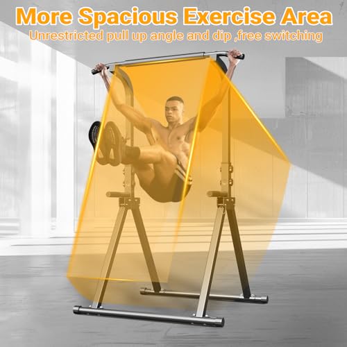 image for YYJO Foldable Pull Up Bar Free Standing Multi-function Power Tower Dip