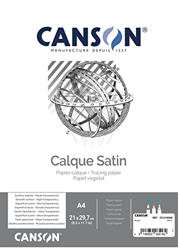 Canson 93932 Glossy Satin Paper, A4, 90-95 Gr, 250Fg, Standard, 21x29.7cm