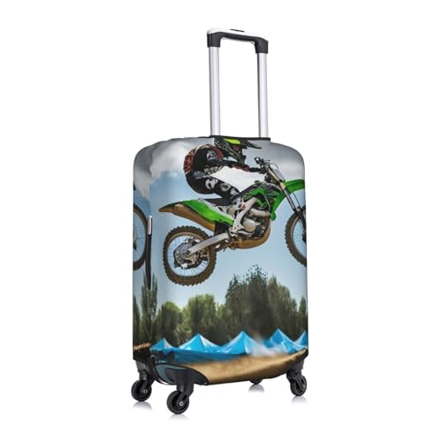 Travel Luggage Suitcase Protector Zipper Closure Baggage Protector for 19-32 inch Suitcase, Anti-Scratch Luggage Case Protective Cover, Washable (Motocross Dirt Bike Sport Motorcycle)3