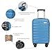 Aklsvion Luggage Set 3 Piece Luggage Set ABS hardshell Spinner Wheels Luggage Carry on Suitcase with Weekender bag & Toiletry bag（Skyblue）